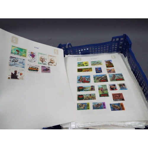 320 - Tray full of sheets covered in world and GB stamps.