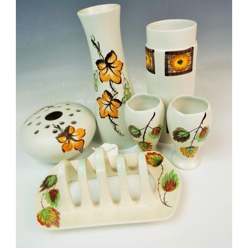 33 - E Radford hand painted pottery vases etc.