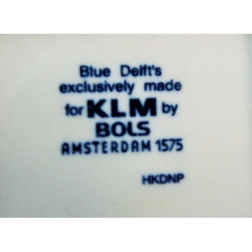 34 - 10 KLM Bols blue & white delft houses.