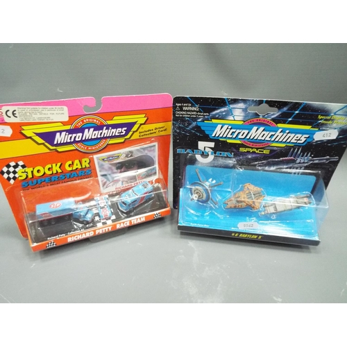 412 - Two as new and carded micro machines, Stock cars and Superstars Babylon 5 Space Vehicles. See photos