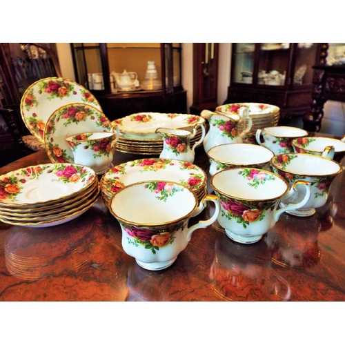 42 - Selection of Royal Albert old country dinner ware 36 pieces .