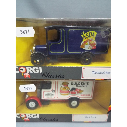 426 - Six Corgi Classics die cast vintage vans. See photos.