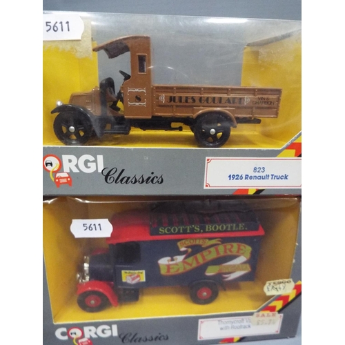 427 - Four Corgi Classics die cast vans and trucks, tatty boxes, see photos.