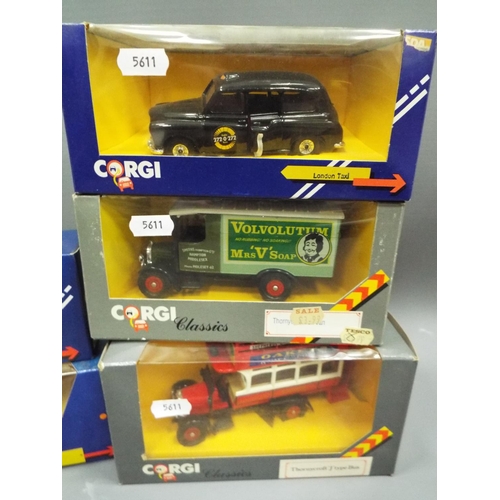 431 - Two Corgi Articulated Lorries plus three Corgi Classics Vintage vehicles. All boxed and unused. See ... 