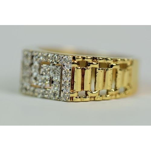 511 - 9ct Yellow Gold Ring set with Multi Diamonds of approx 1ct.  Finger size 'R'    4.9g