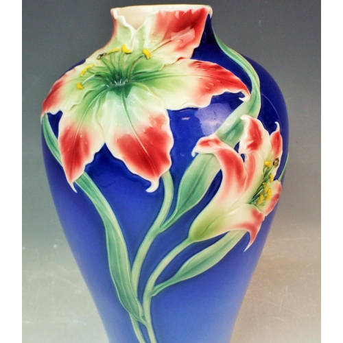 54 - Large Franz lily pattern vase which stands 12.5