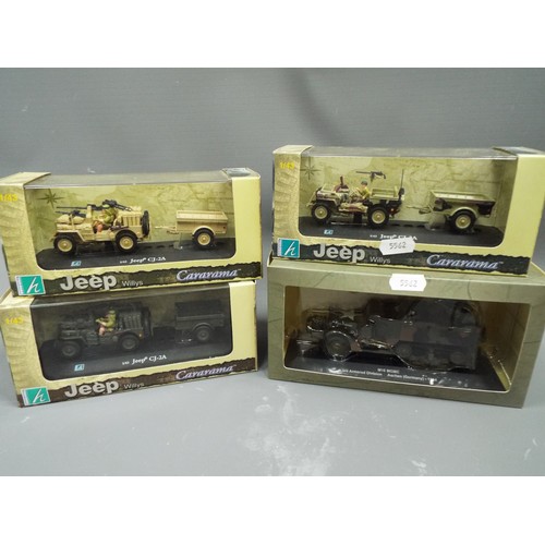 414 - Four die cast models of Military Vehicles by Cararama. Boxed and unused, see photos.