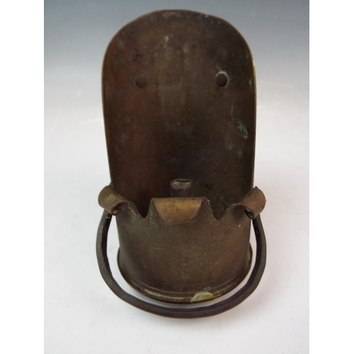 161 - A Trench art shell case candle holder.