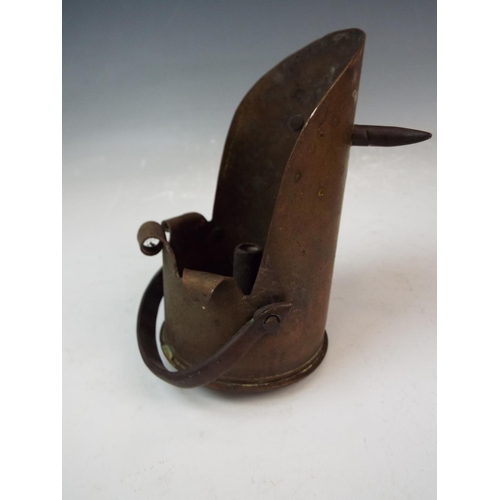 161 - A Trench art shell case candle holder.