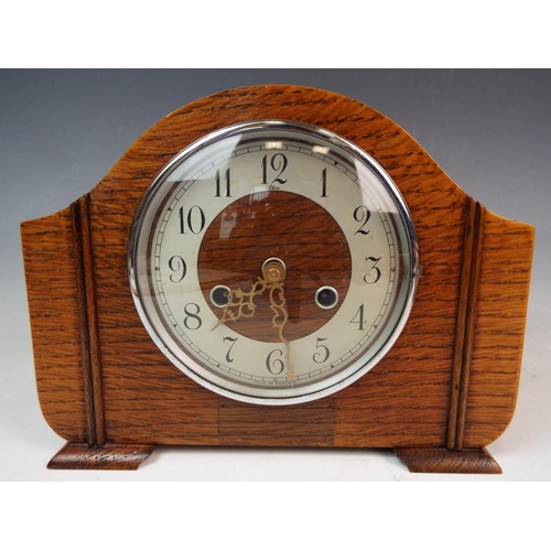 163 - A Smiths elco art deco mantle clock with pendulem and key working condition unknown