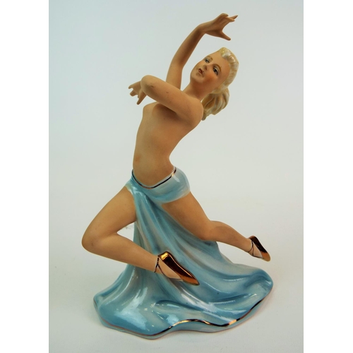 180 - Art Deco figurine by Fasold & Stauch of a semi nude dancing lady.  8