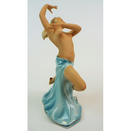 180 - Art Deco figurine by Fasold & Stauch of a semi nude dancing lady.  8