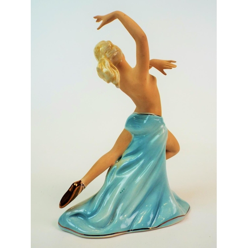 180 - Art Deco figurine by Fasold & Stauch of a semi nude dancing lady.  8