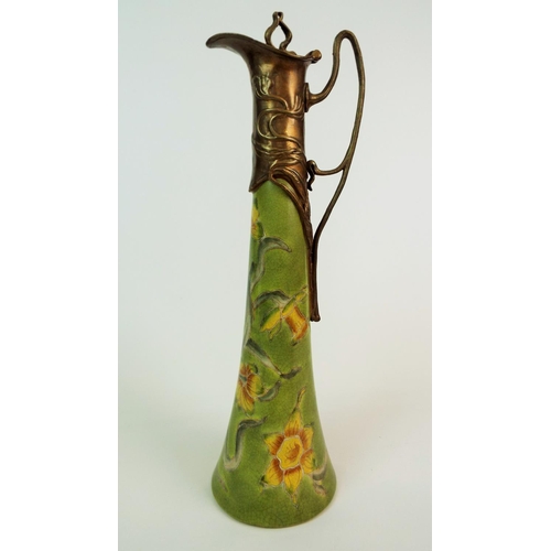 183 - Art Nouveau style jug with daffodil design, standing 16