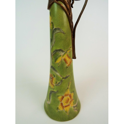 183 - Art Nouveau style jug with daffodil design, standing 16