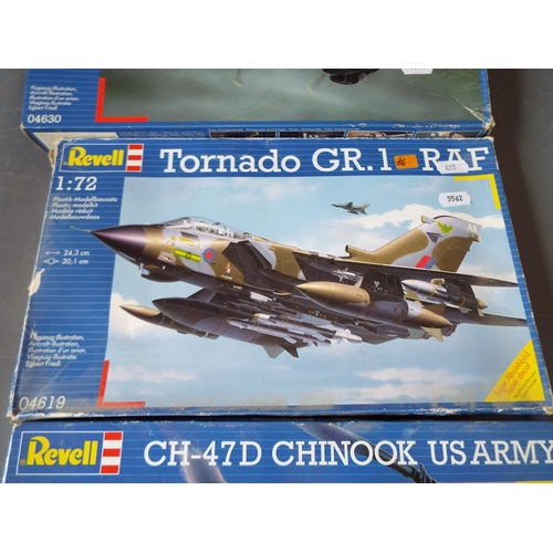 455 - Three 1:72 scale Revill model Aircraft kits, Tatty boxes, unused condition. See photos