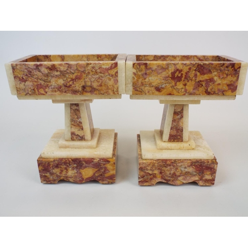 234 - 2 Art Deco Marble Garnitures, 7