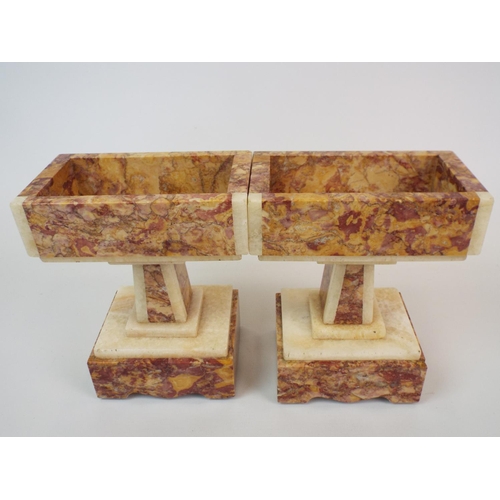 234 - 2 Art Deco Marble Garnitures, 7