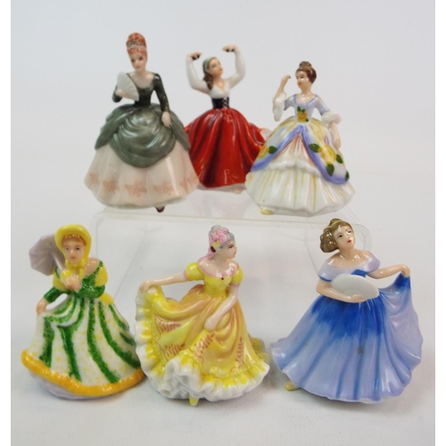 238 - 6 Royal Doulton Miniatures, Elizabeth, Ninette, Elaine, Soiree, Christine & Karen.