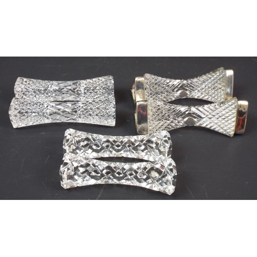 262 - 3 Pairs of Vintage Crystal Glass Knife Rests