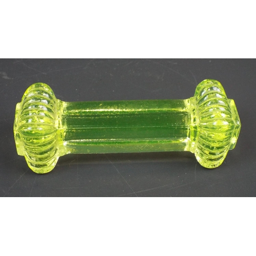 265 - Matching pair of vintage Uranium glass knife rest plus 1 other.