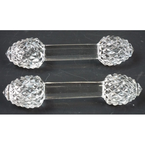 269 - 4 Pairs of Vintage crystal glass knife rests.