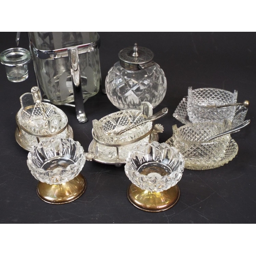 279 - Selection of vintage glass salts and a pickle jar etc.