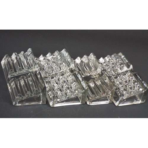 281 - 4 Vintage Glass stepped pen rests. Possibly for advertising / shop display.