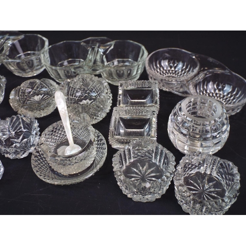 283 - Large selection of Vintage Crystal and pressed glass salts etc.