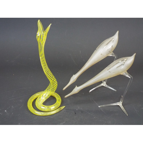 291 - Bimini glass snake and 2 similar heron birds.