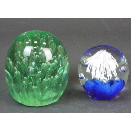 292 - A Victorian dump glass paper weight plus one other,