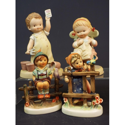 297 - 2 Goebel figurine (1 is a/f) & 2 Lucie Attwell memories of yesterday figurines.