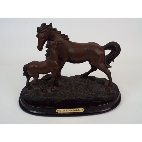 380 - The wellington collection mare and foal figure. (damage to mares ears)