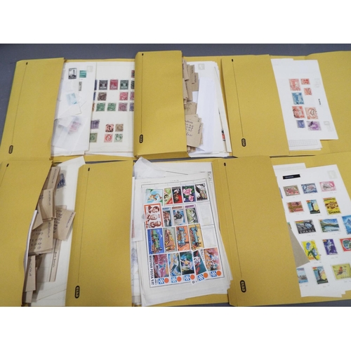 327 - Six Folders of loose and graded stamps plus album pages. See photos