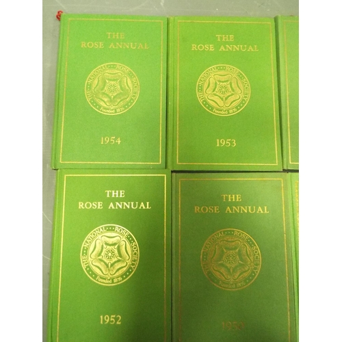 338 - Seven 1950's hard back edition of 'The Rose Annual' By Bertram Park OBE plus one other rose book and... 