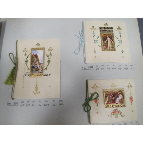 339 - 1913 City of London salesmans greetings cards sample book for 1913. together with a 1940's scrap boo... 