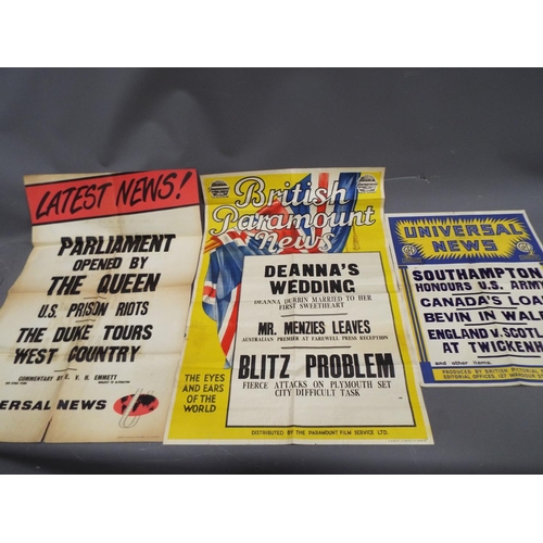 345 - Three 1940's & 50's cinema posters from Scunthorpe's Jubilee Cinema. See photos.