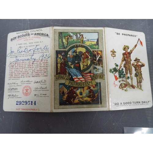 355 - 1968 full pack of Scouts of the World Scout postcards plus a 1938 USA scouts membership card. See ph... 