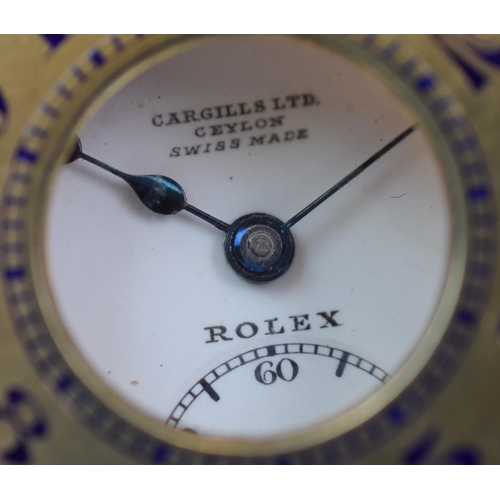 604 - Rolex half Hunter Pocket watch . 17 jewel movement, crown wind, 9ct gold case.  Enamel face with sub... 