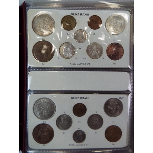 616 - Sets of UK Silver and Copper coinage from 1937 to 1951. Believed to be complete. See photos.