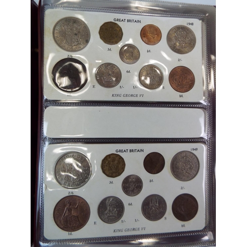 616 - Sets of UK Silver and Copper coinage from 1937 to 1951. Believed to be complete. See photos.