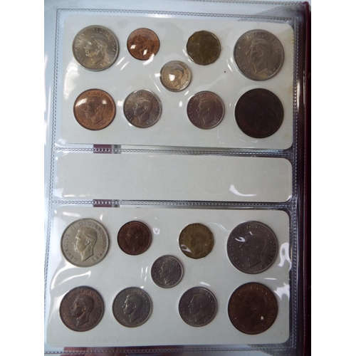 616 - Sets of UK Silver and Copper coinage from 1937 to 1951. Believed to be complete. See photos.