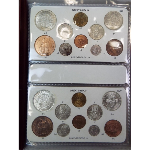 616 - Sets of UK Silver and Copper coinage from 1937 to 1951. Believed to be complete. See photos.