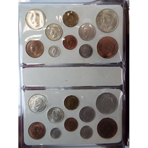 616 - Sets of UK Silver and Copper coinage from 1937 to 1951. Believed to be complete. See photos.