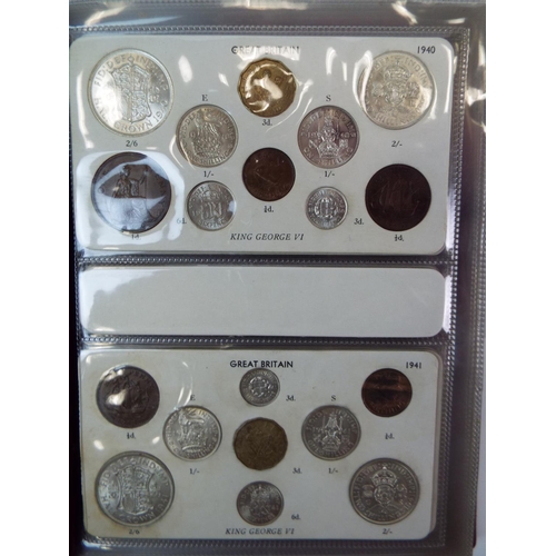 616 - Sets of UK Silver and Copper coinage from 1937 to 1951. Believed to be complete. See photos.