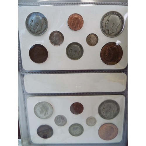 617 - Sets of UK Silver and Copper Coinage from 1911 to 1936. Believed to be complete. See photos.