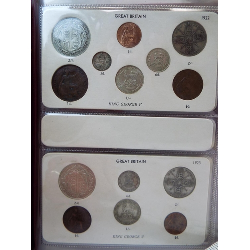 617 - Sets of UK Silver and Copper Coinage from 1911 to 1936. Believed to be complete. See photos.