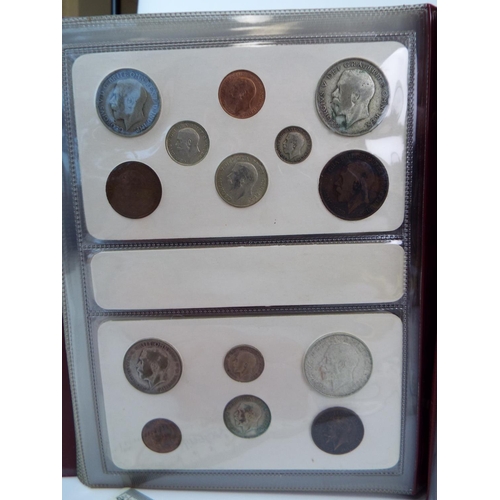 617 - Sets of UK Silver and Copper Coinage from 1911 to 1936. Believed to be complete. See photos.