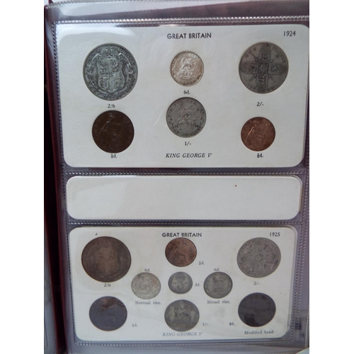 617 - Sets of UK Silver and Copper Coinage from 1911 to 1936. Believed to be complete. See photos.