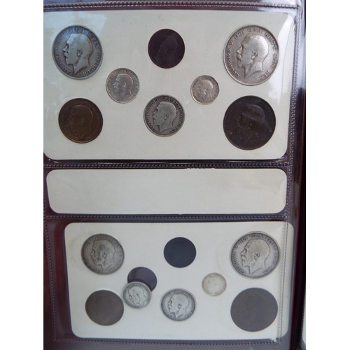 617 - Sets of UK Silver and Copper Coinage from 1911 to 1936. Believed to be complete. See photos.